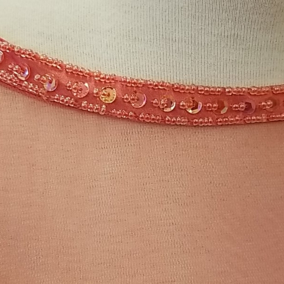 Tea length lace dress in coral use once - Picture 3 of 6